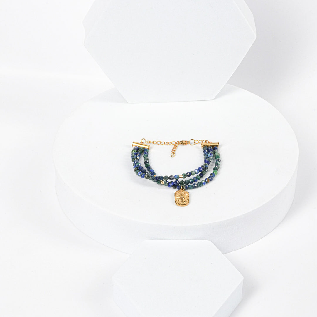 NAM015 Bracciale in acciaio chirurgico dorato con pendente