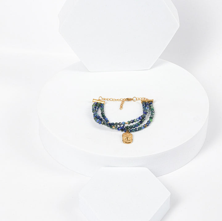 NAM015 Bracciale in acciaio chirurgico dorato con pendente