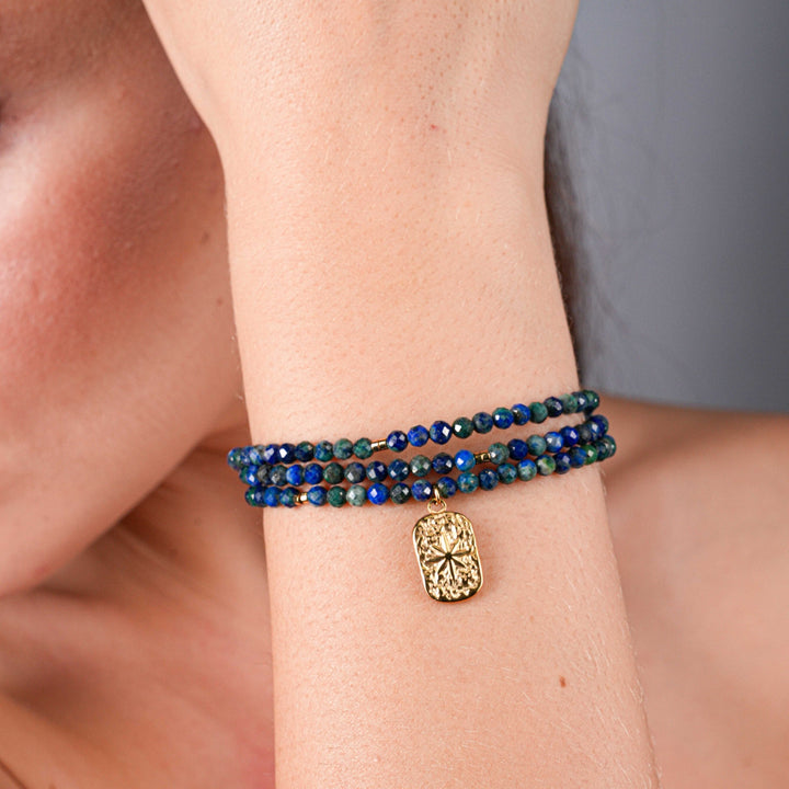 NAM015 Bracciale in acciaio chirurgico dorato con pendente